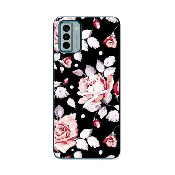 Чохол з принтом «Квіти на чорному» для Nokia G22