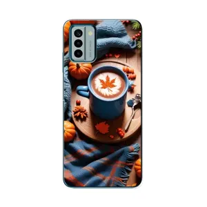 Чохол з унікальним дизайном 'Осінь з кавою' для Nokia G22 (Кава і гарбузики)