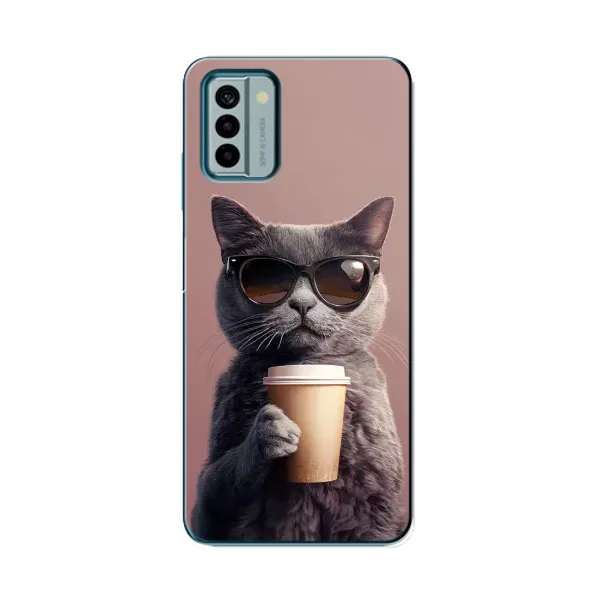 Чехол с принтом «Кот с кофе» для Nokia G22