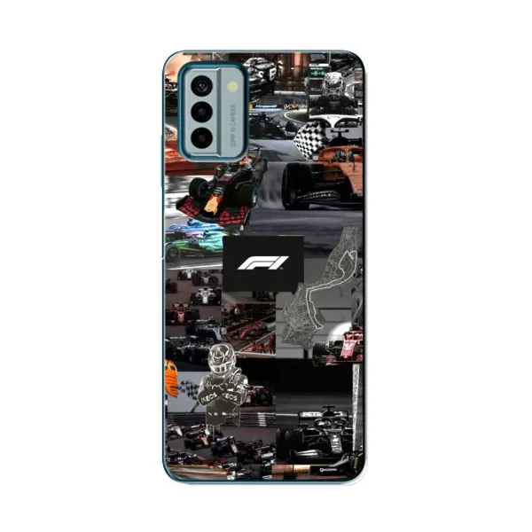 Чохол з принтом «Гоночний колаж Ф1» для Nokia G22 Чохол з принтом «Гоночний колаж Ф1» для Nokia G22