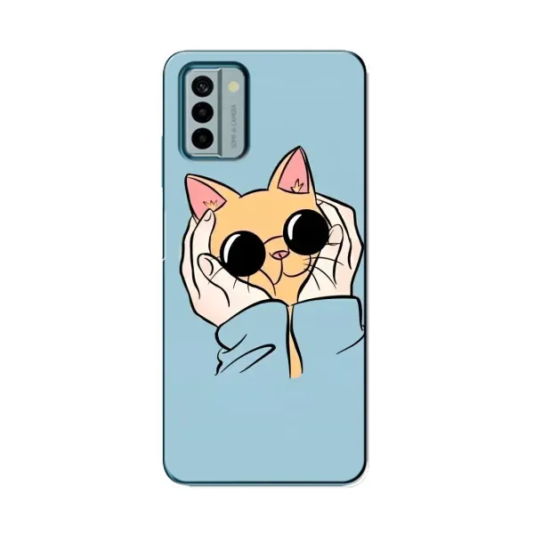 Чехол с принтом «Котик в очках» для Nokia G22
