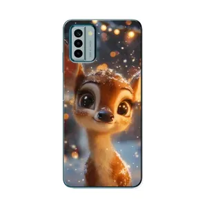 Яскравий чохол для Nokia G22 з Зимові Оленята (Оленятко серед гірлянд)