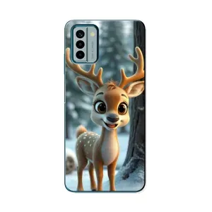 Яскравий чохол для Nokia G22 з Зимові Оленята (Оленятко в лісі)