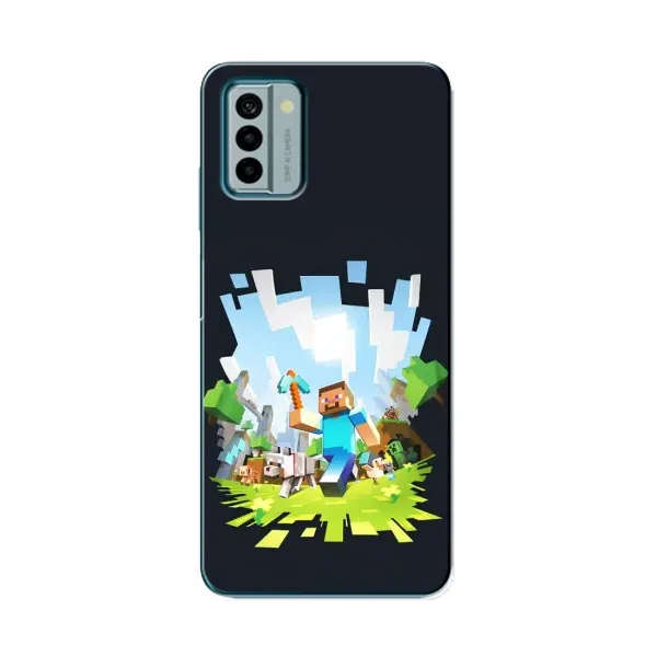 Чохол з принтом «персонажі Minecraft» для Nokia G22 Чохол з принтом «персонажі Minecraft» для Nokia G22