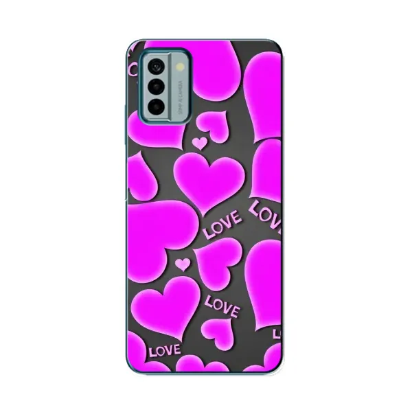 Чохол з принтом «Pink hearts» для Nokia G22 Чохол з принтом «Pink hearts» для Nokia G22