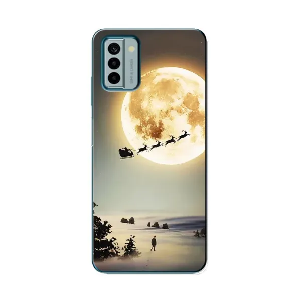 Чехол с принтом «Санта на луне» для Nokia G22