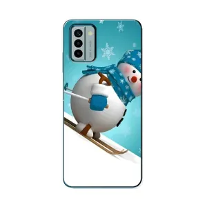 Новорічні Чохли для Нокіа G22 (VPrint) (Сніговик на лижах)