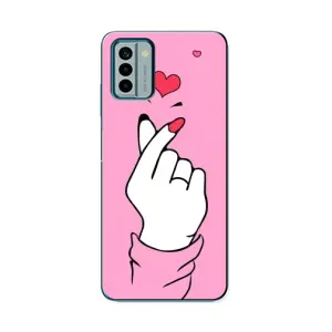 Чохол з принтом для Nokia G22 (AlphaPrint - Знак сердечка) (Знак Love)