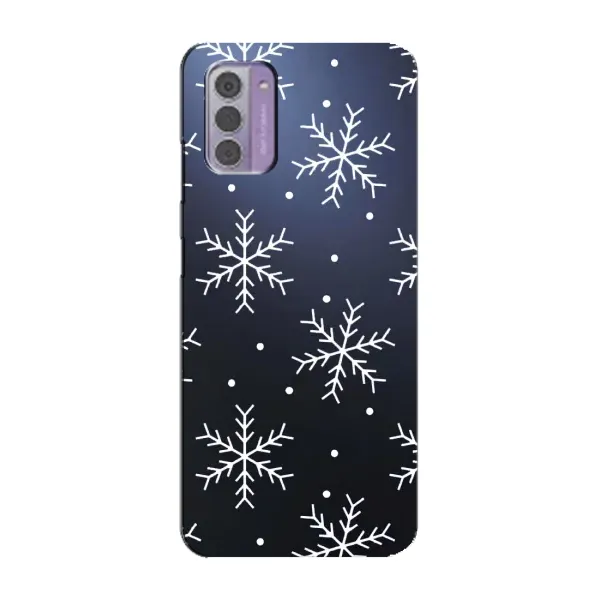 Чехол с принтом «Белые снежинки» для Nokia G42 Чехол с принтом «Белые снежинки» для Nokia G42