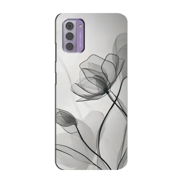 Чехол с принтом «Черные цветы» для Nokia G42