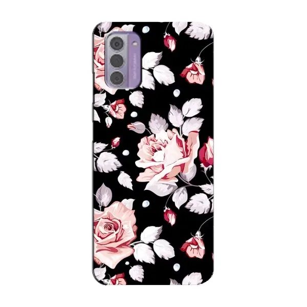 Чохол з принтом «Квіти на чорному» для Nokia G42 Чохол з принтом «Квіти на чорному» для Nokia G42