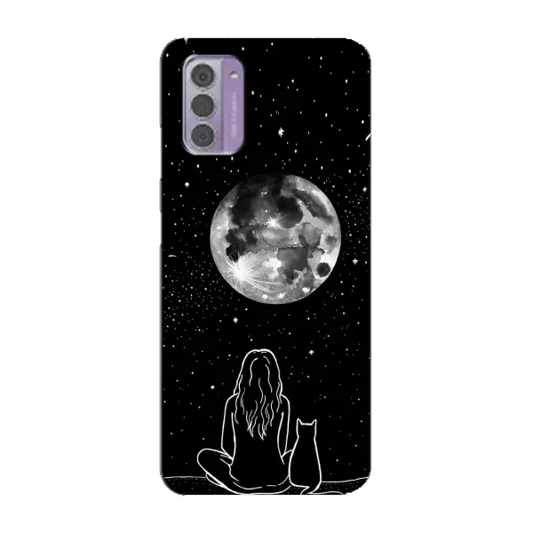 Чохол з принтом «Дівчина з котом» для Nokia G42 Чохол з принтом «Дівчина з котом» для Nokia G42