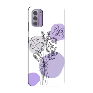 Силконовий чохол з принтом в квітах на Nokia G42 (Букет фіолетова абстракція)