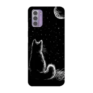 Чохол з принтом для Nokia G42 (AlphaPrint) Модні коти (Котик і місяць)