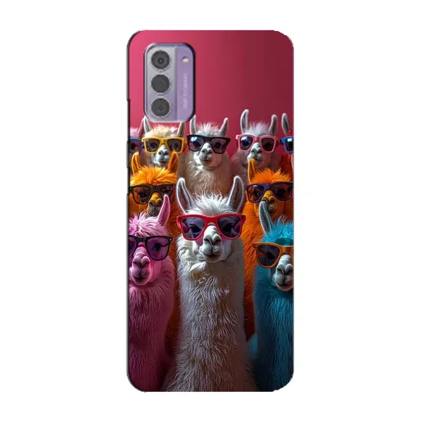 Чохол з принтом «Лами в окулярах» для Nokia G42