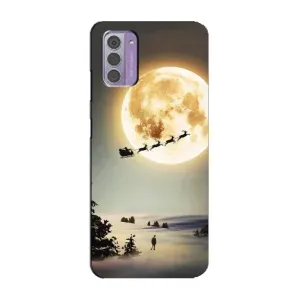 Новорічні, Святкові Чохли для Nokia G42 - 2024 год (Санта на місяці)