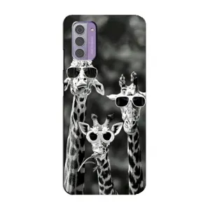 Силіконовий чохол з КАРТИНКАМИ літо для Nokia G42 (AlphaPrint) (Жирафи в окулярах)