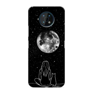 Чохол з малюнком кіт на Nokia G50 (Дівчина з котом)