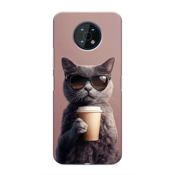 Чехол с принтом «Кот с кофе» для Nokia G50