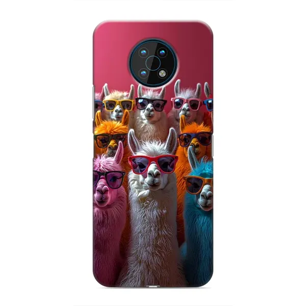 Чехол с принтом «Ламы в очках» для Nokia G50