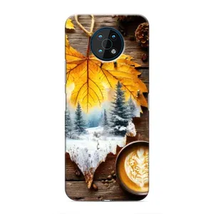 Чехол с уникальным дизайном «Осень с кофе» для Nokia G50 (Осенне-зимний кофе)
