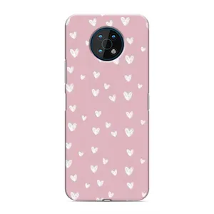 Чохол з розовим принтом для Nokia G50 (Сердечки на рожевому)