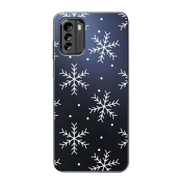 Чехол с принтом «Белые снежинки» для Nokia G60