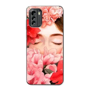 Чехлы (ART) Цветы на Nokia G60 (VPrint) (Глаза в цветах)