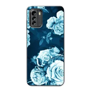 Чехлы (ART) Цветы на Nokia G60 (VPrint) (Голубые Бутоны)