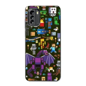 Чехол Майнкрафт на Nokia G60 (AlphaPrint) Minecraft (Коллаж Майнкрафт)