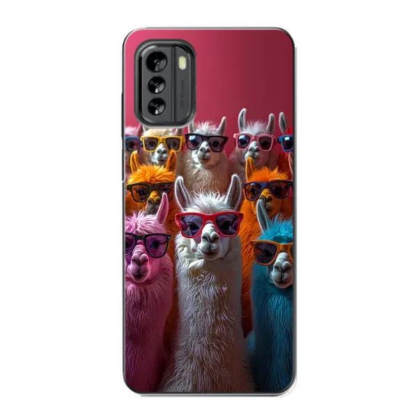 Чехол с принтом «Ламы в очках» для Nokia G60