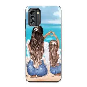 Чохол з друком для Nokia G60 - (Мама з дитинкою) (AlphaPrint) (Мама з донькою)