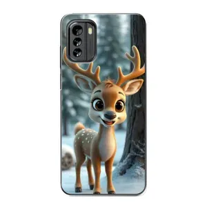Яскравий чохол для Nokia G60 з Зимові Оленята (Оленятко в лісі)