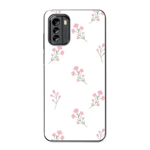Чехол с цветочным принтом на Нокиа G60 (Розовые цветы)