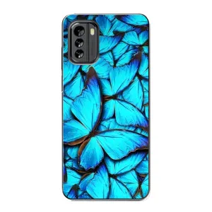 Чехол с принтом для Нокиа G60 - (Прикольные) (AlphaPrint) (Синие бабочки)