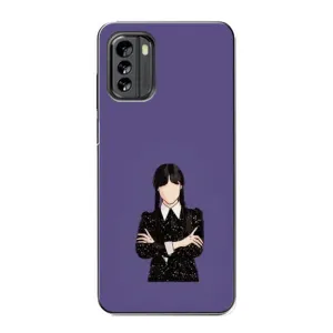 Чехлы Венсдей на Nokia G60 Уэнсдей (AlphaPrint) (Уэнздей в черном)