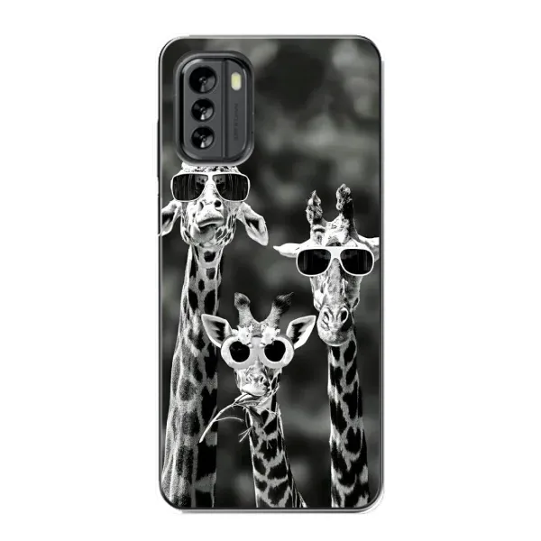 Чехол с принтом «Жирафы в очках» для Nokia G60