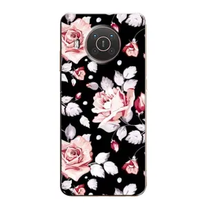 Чохли з квітами для Nokia X10 (VPrint) (Квіти на чорному)