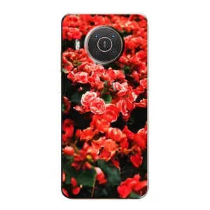 Чохли з квітами для Nokia X10 (VPrint) (Квіти червоні)
