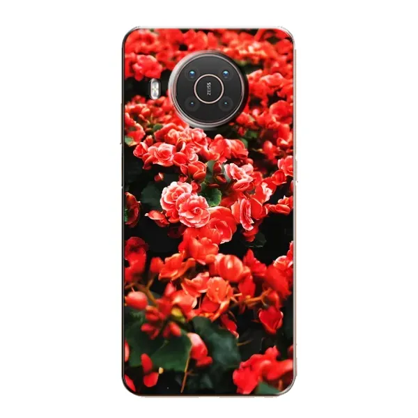 Чехол с принтом «Цветы красные» для Nokia X10