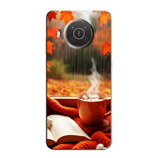 Чехол с принтом «Кофе и дождь» для Nokia X10