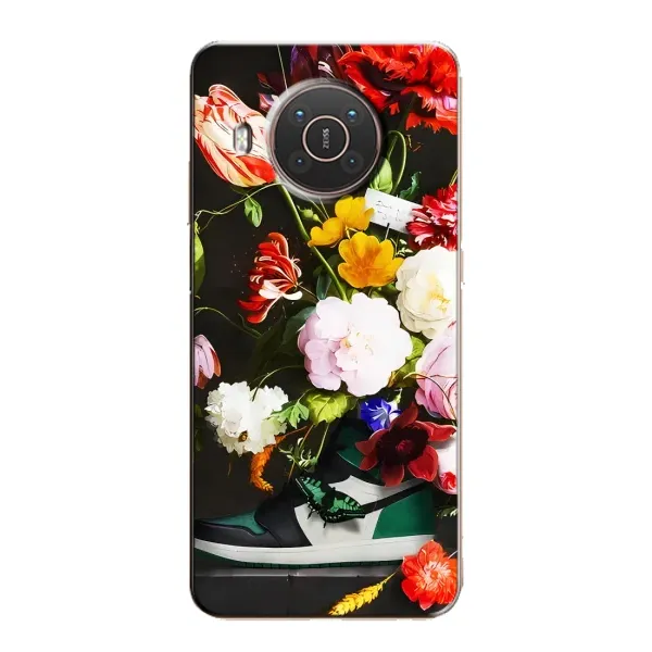 Чехол с принтом «Nike цветы» для Nokia X10