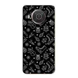 Новорічні, Святкові Чохли для Nokia X10 - 2024 год (Новорічний фон)