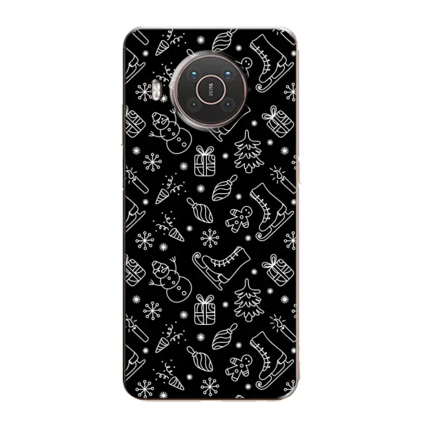 Чехол с принтом «Новогодний фон» для Nokia X10