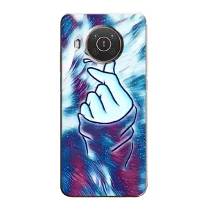 Чохол з принтом для Nokia X10 (AlphaPrint - Знак сердечка) (Радужне серце)