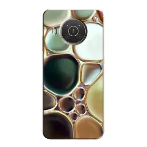 Мраморний чехол на Nokia X10 (VPrint) (Радужний Мрамор)