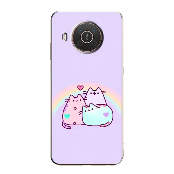 Чехол с принтом «Радужные котики» для Nokia X10