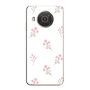 Чехол с розовым рисунком для Nokia X10 (Розовые цветы)