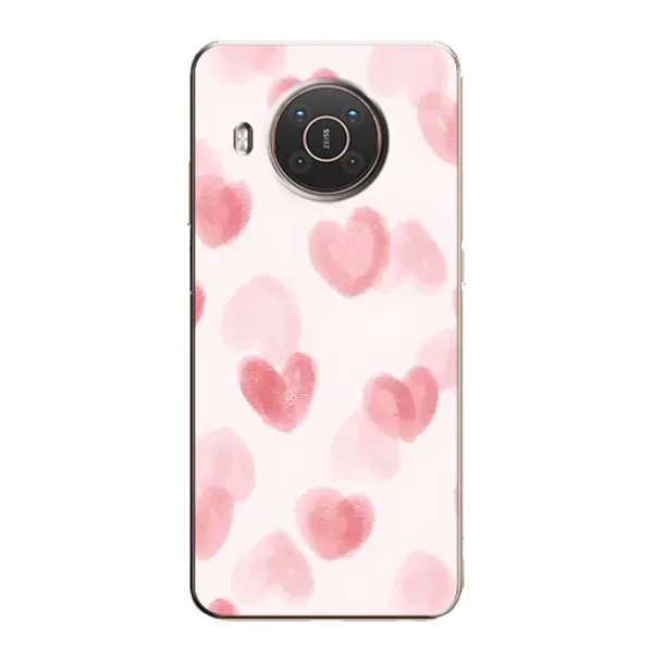 Чехол с принтом «Розовые сердечки» для Nokia X10