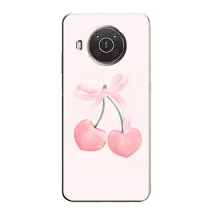 Чехол с розовым рисунком для Nokia X10 (Розовые вишни)